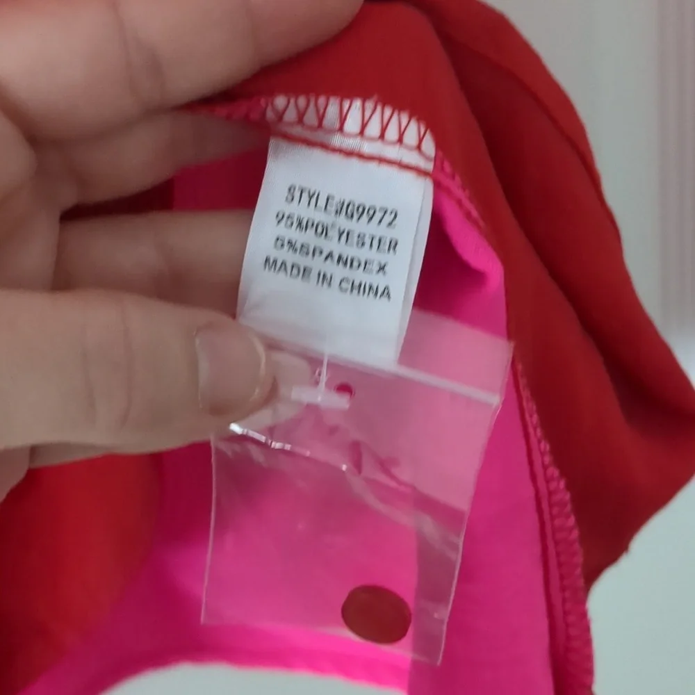 Neon Pink and Red Button-Up Dress | Small | NWT - Picture 5 of 8